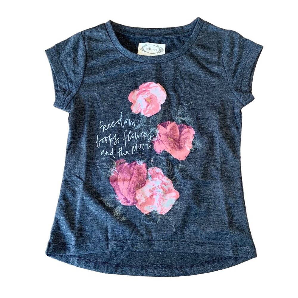 JOYFOLIE Girls T-Shirt 5 5T Mia Joy NWT Top Freedom Books Flowers Girl Tee NEW
